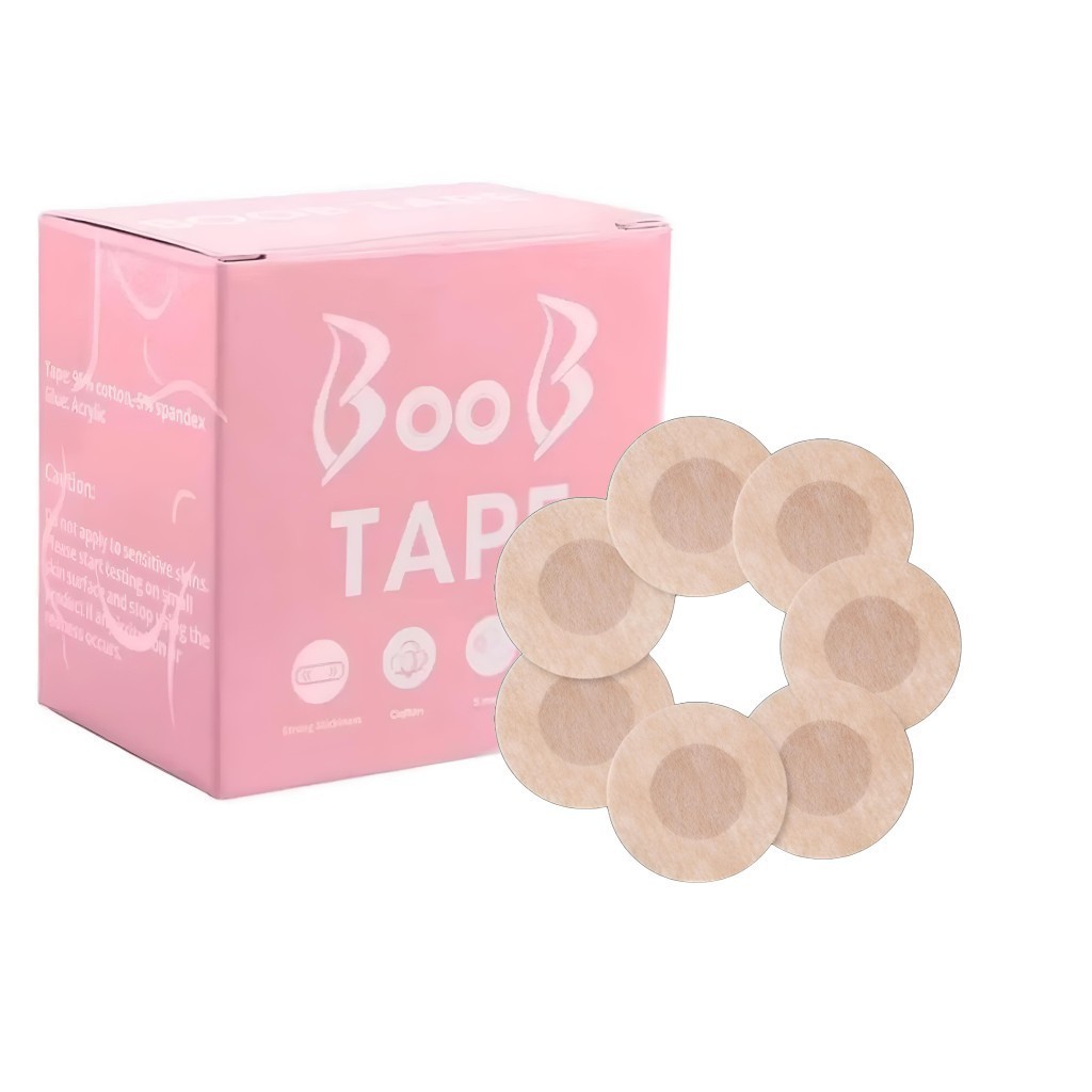 Sutiã Adesivo Fita Levanta Seios tape 5m + 5 Pares de Tapa Mamilo Invisível não marca