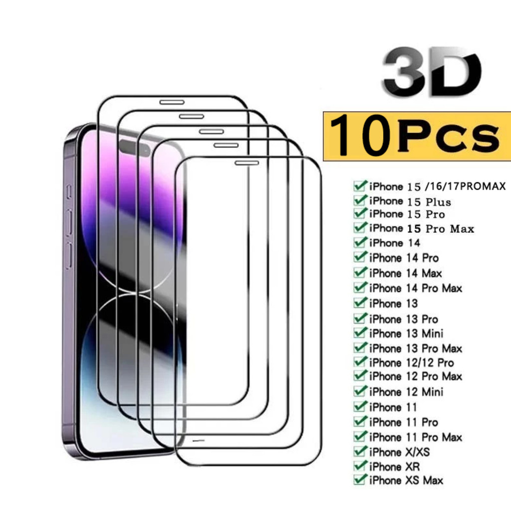 Kit 20pcs Película De Vidro Temperado 9H Para iPhone X Xs Xr 11 Pro Max 12 13 14 15 16Pro Max 17 17promax em Oferta na Shopee