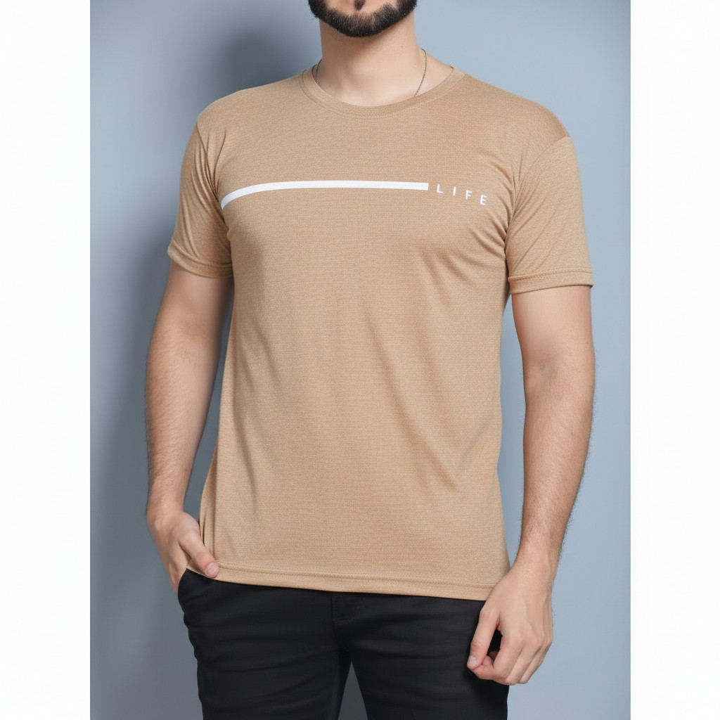 Camiseta Masculina Manga Curta Basica Estampada Algodão Verão Life Camisa Estampada Estilosa