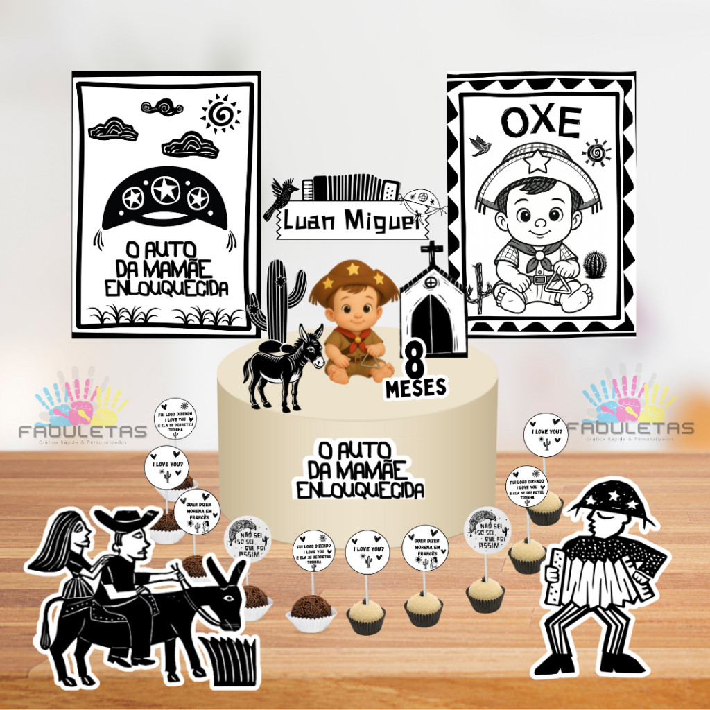 Kit Festa Só Um Bolinho O AUTO DA MÃE ENLOUQUECIDA Enviar Nome/Idade IMEDIATAMENTE em Oferta na Shopee