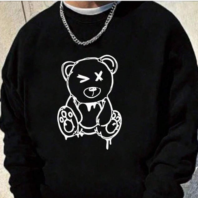 Moletom Gola Redonda Urso Bear Minimalista Inverno Flanelado Masculino Feminino LANÇAMENTO