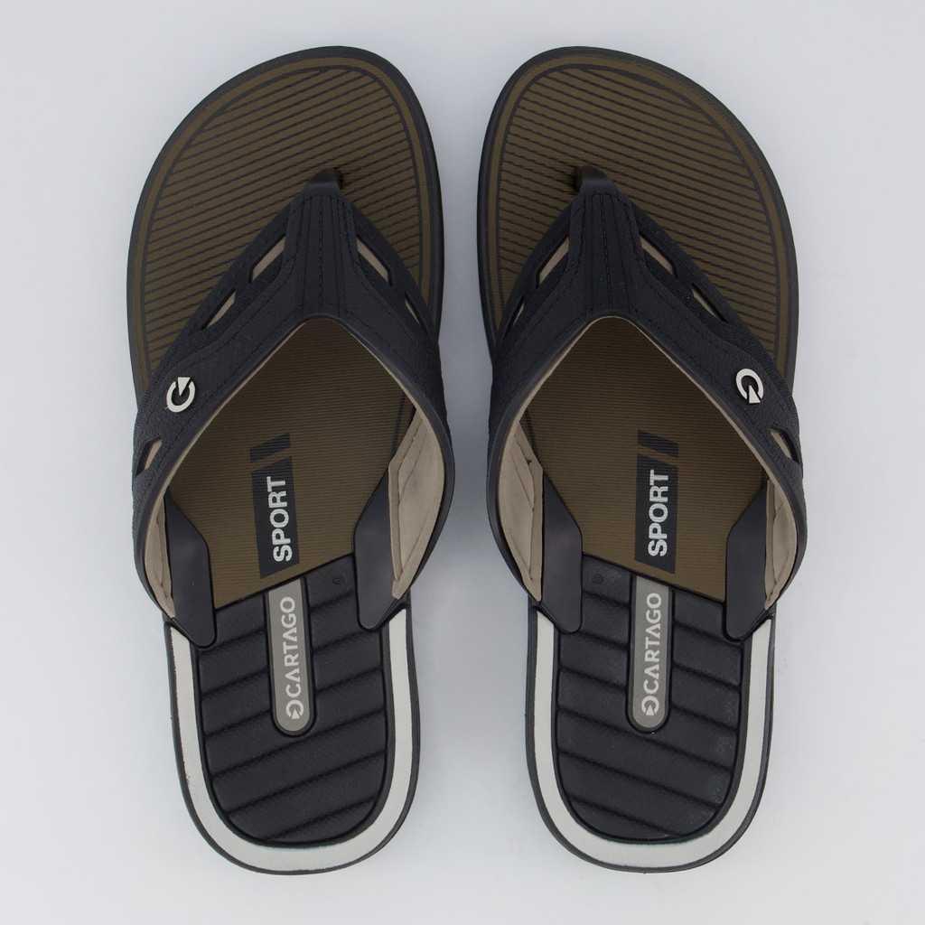 Chinelo Cartago Dallas Preto e Bege em Oferta na Shopee