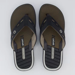 Chinelo Cartago Dallas Preto e Bege