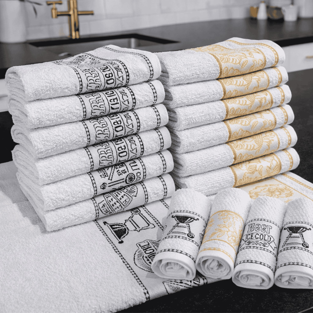 Kit Pano Atoalhado Gourmet Copa Cozinha Prato 100% Algodão em Oferta na Shopee