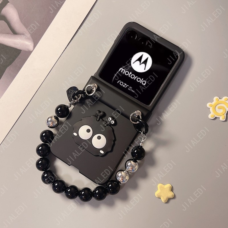 Olhos Personalizados Contas Pretas Pulseira Corrente Dobradiça Caso De Telefone 