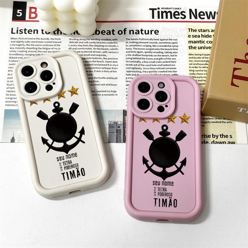 Capinha celular personalizada Crachá Corinthians para Samsung Galaxy  A55 A54 A03 A15 A14 A05 A05S A35 A32 S23 S24 Capa
