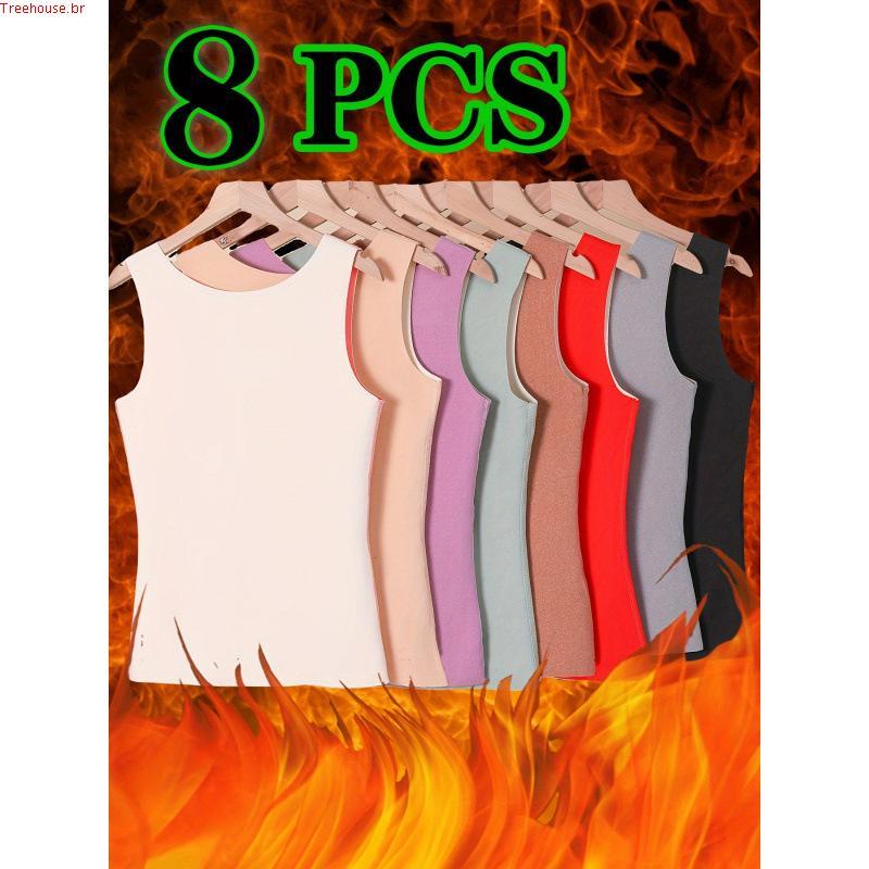 KIT 3 Blusas Regatas Casual Basica Suplex CANDY Duplo Feminina Blogueira Tendencia