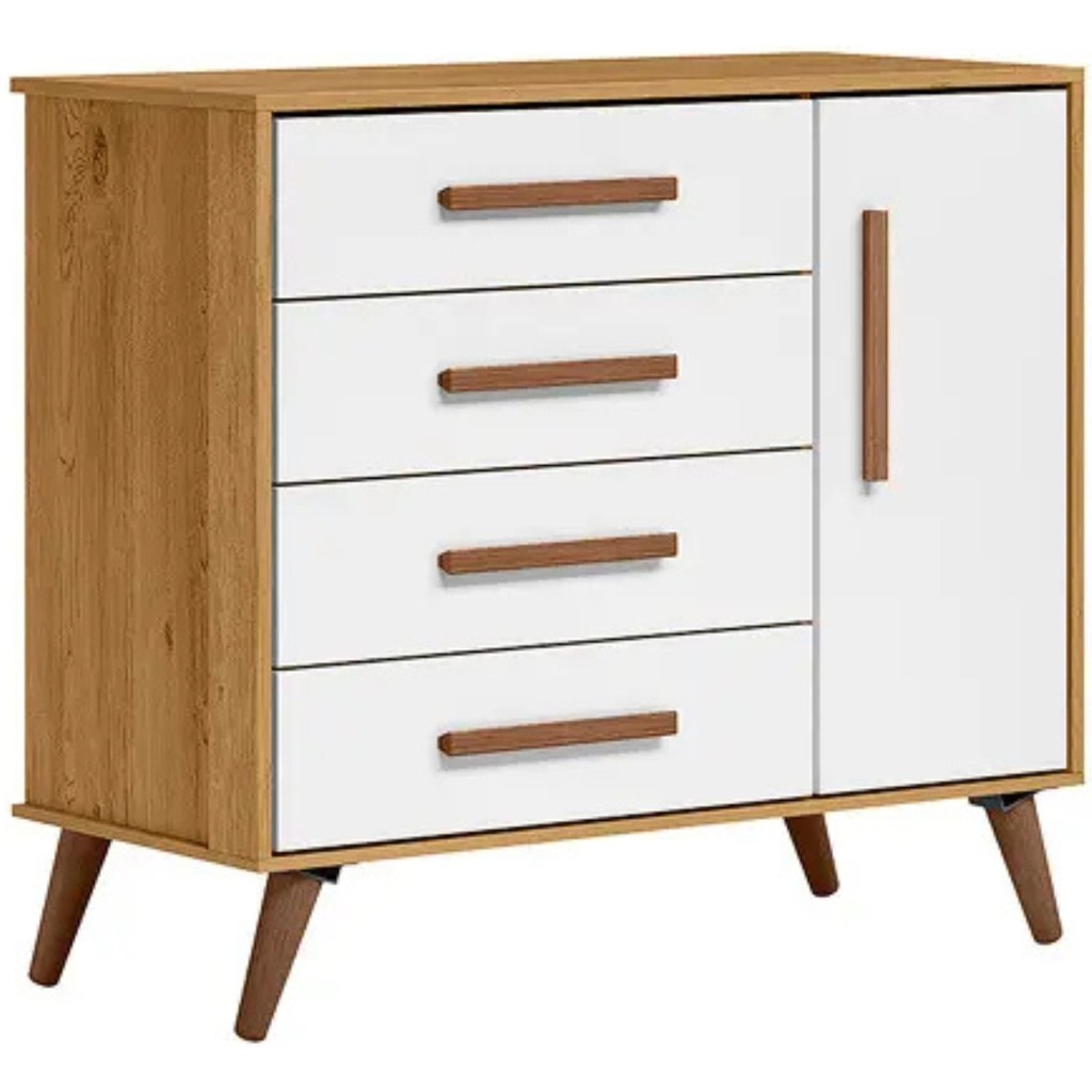 Cômoda Retrô 4 Gavetas com Porta Sapateira Qmovi — imagem 2 de 2