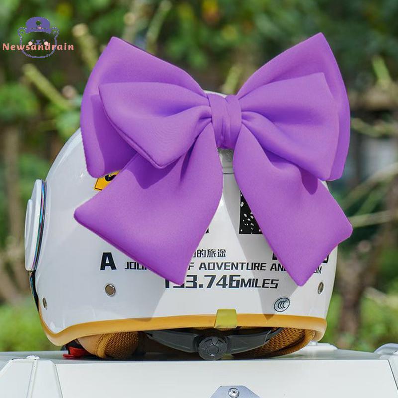 newsandrain Acessórios Para Capacete Feminino Arco Fita Decoração Dupla Camada Forte Fixação Bonito Bowknot Do Corpo Car