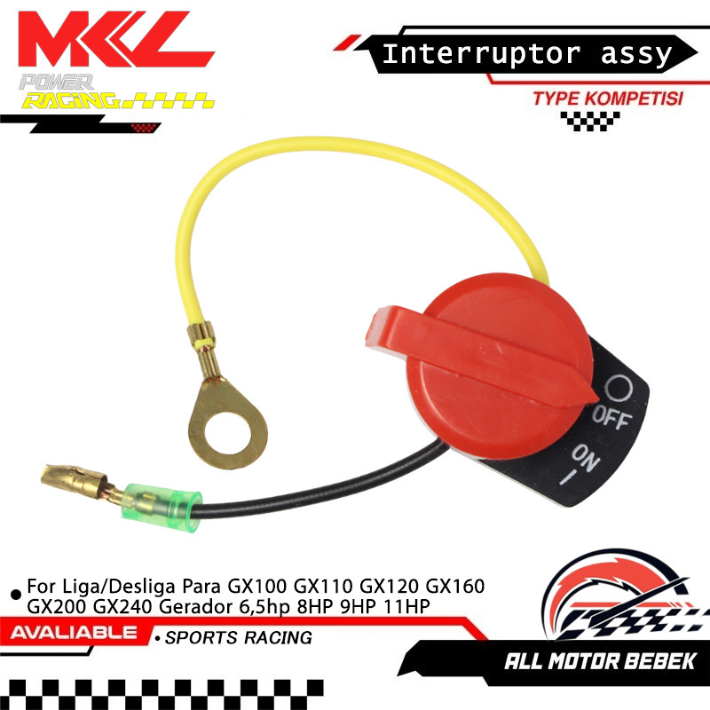Interruptor assy Motor Liga/Desliga Para GX100 GX110 GX120 GX160 GX200 GX240 Gerador 6,5hp 8HP 9HP 11HP
