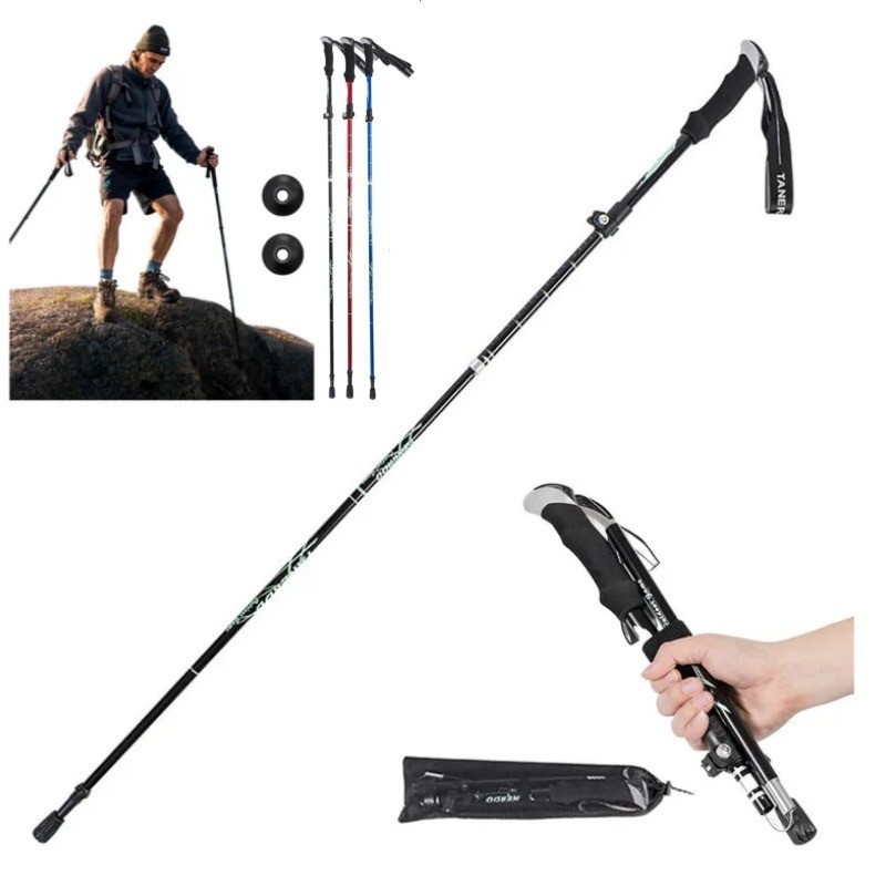 Bastões De Caminhada, Dobrável Em Liga De Alumínio, Ultraleve E Ultracurta De 5 Seções