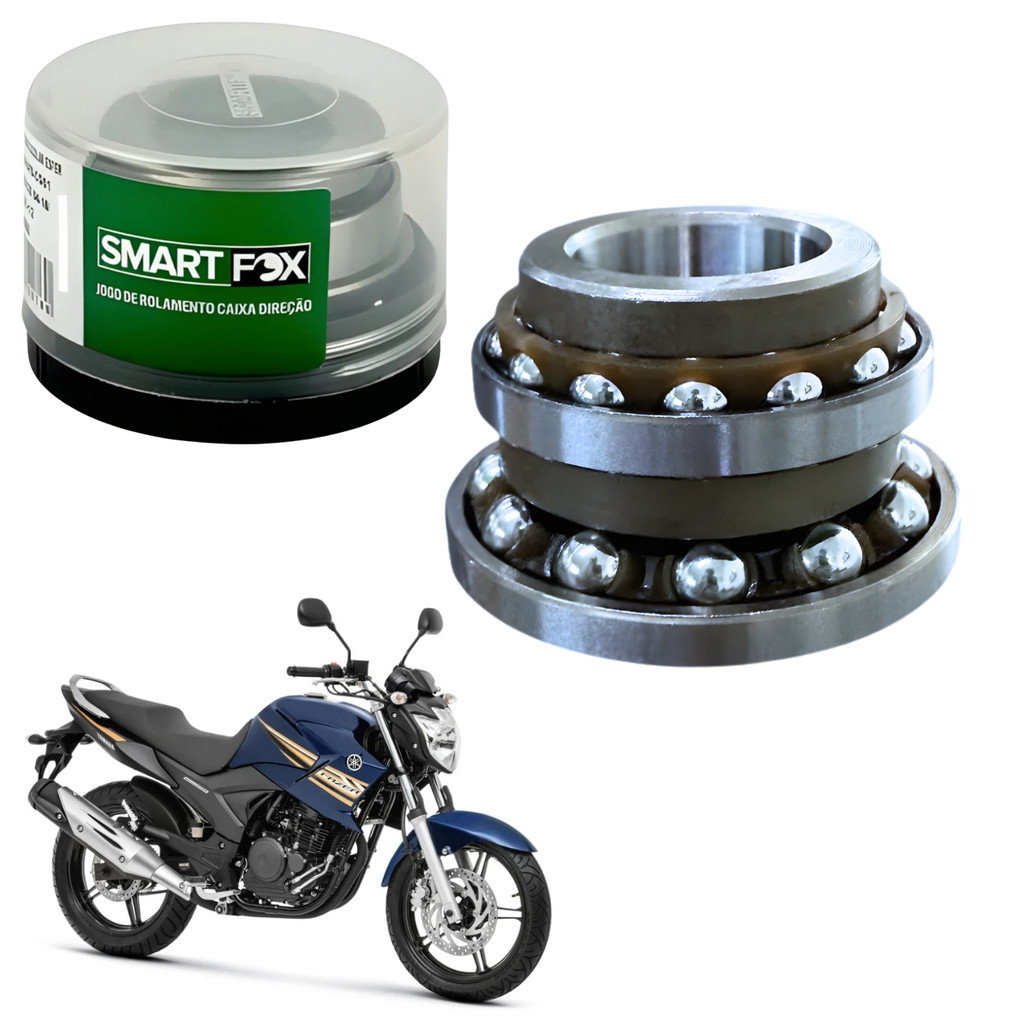 CAIXA DE DIREÇÃO COLAR ESFÉRICO ROLAMENTOS SMARTFOX YAMAHA FAZER 250 LANDER 250 STX 200 FACTOR 150
