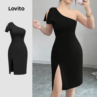 Lovito Vestido Preto Casual com Zíper Formal Casamento Dama De Honra Assimétrico Primavera/verão para Mulheres L171ED191 em Oferta na Shopee
