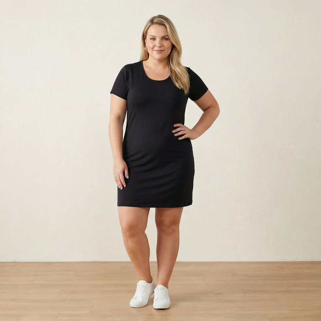Vestido Camisetão Manga Curta Plus Size Viscolycra