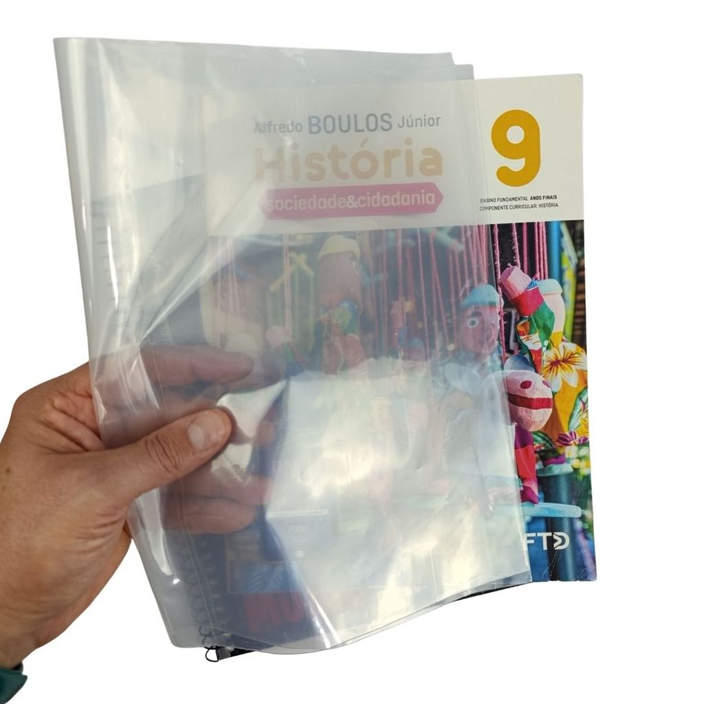 7 Capas Plásticas Transparente para Livro Didático ou Caderno Espiral 7 Capas Plásticas Transparente para Livro Didático ou Caderno Espiral