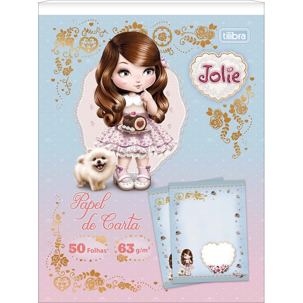 Caderno Colado Papel De Carta Jolie 50 Folhas 177X240mm