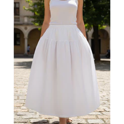 Roupa Saia Branca Ração Oxford Umbanda Candomblé 3m De Roda