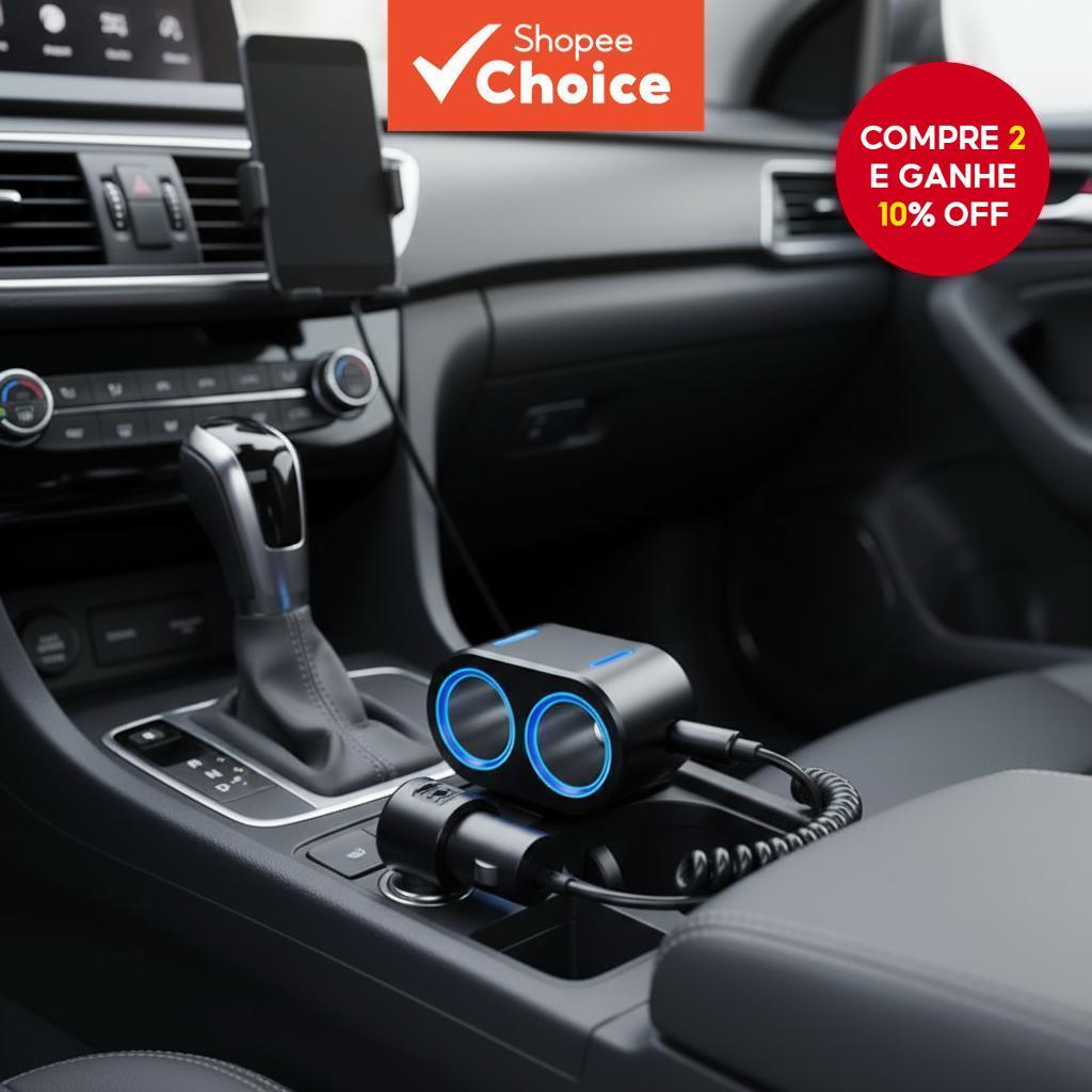  Cabo de extensão automotivo 12-24V 10A, comprimento ajustável 85-300CM, fio com plugue, adaptador fêmea, acessório