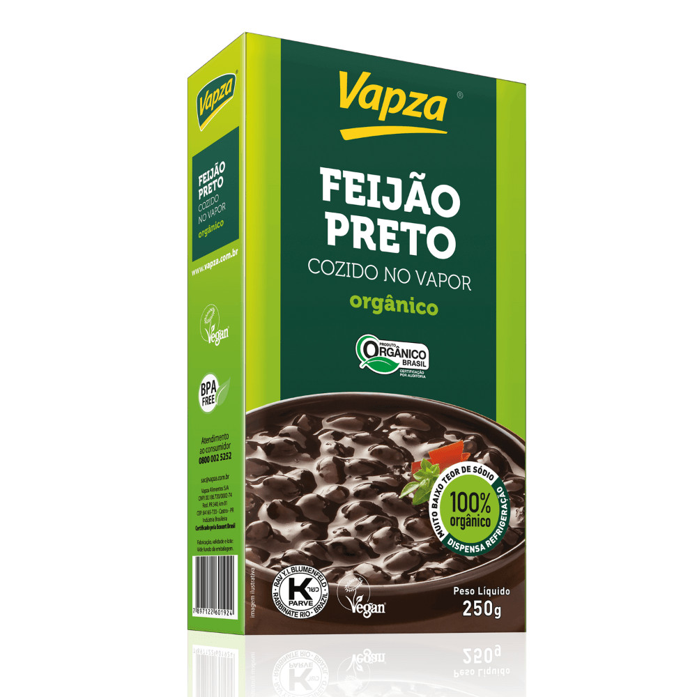 Feijão Preto Orgânico 250G Vapza em Oferta na Shopee