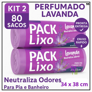 Saco de Lixo Perfumados Lavanda 80 Sacos Para Pia e Banheiro 34x38cm Neutraliza Odores em Oferta na Shopee