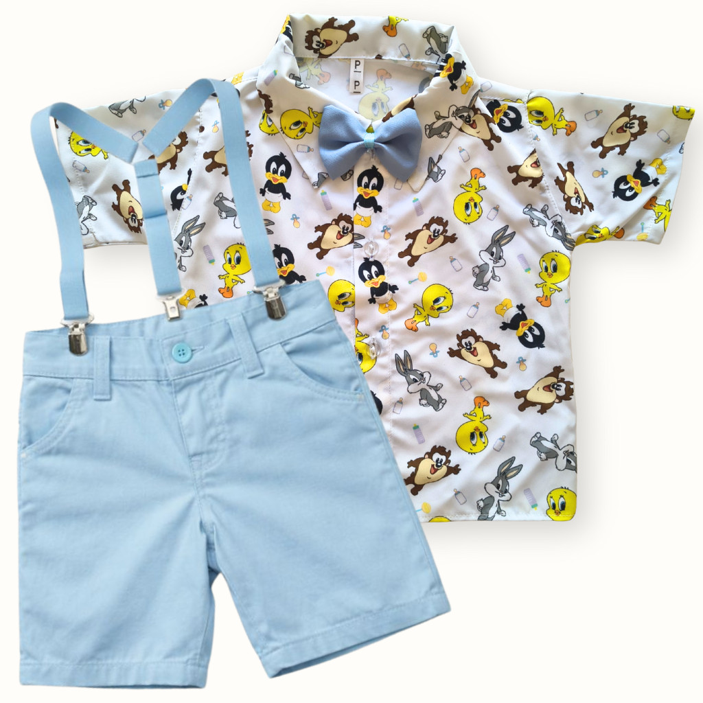 Conjunto Looney Tunes Baby Infantil Look Festa, Aniversário Roupa Temática Social Menino em Oferta na Shopee