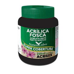 Tinta acrílica fosca Preta 250ml 520 Acrilex