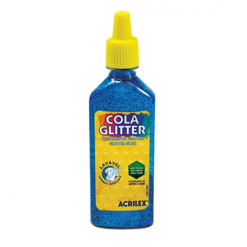 Cola glitter 23g azul 204  Acrilex em Oferta na Shopee