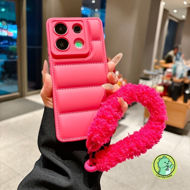 Capa De Jaqueta Com Cordão De Pelúcia Para Xiaomi Poco M7 M6 Plus C75 C65 C61 C55 C51 C50 Mi 11i 11X Pro 5G 4G Luxo Fofa