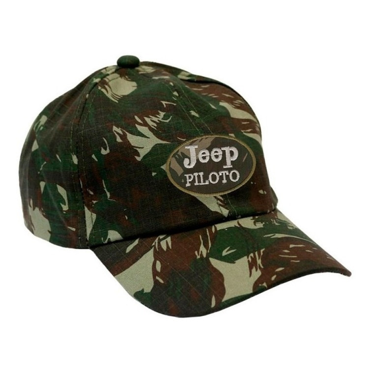Boné Militar Camuflado Rip Stop Mundo do Militar Jeep Piloto Ajustável