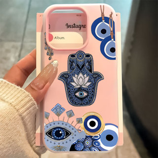 Mãozinha da Sorte Olho Grego Proteção  Capa Capinha Para iPhone 17 Air 16 15 14 Plus 13 12 11 Pro Max 16e Fosco Silicone em Oferta na Shopee