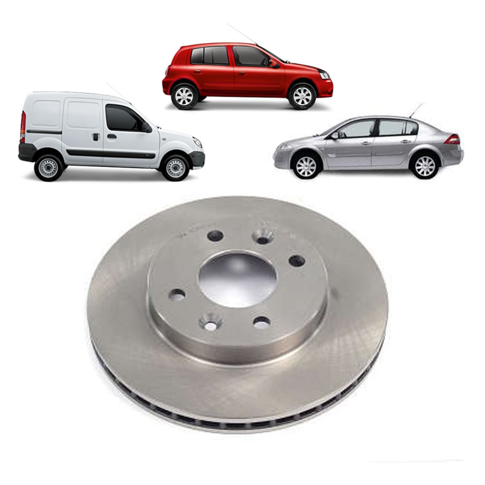 Disco de Freio Dianteiro Renault Clio 2000 até 2014 Kangoo 1997 até 2001 Megane 1996 até 2004 em Oferta na Shopee