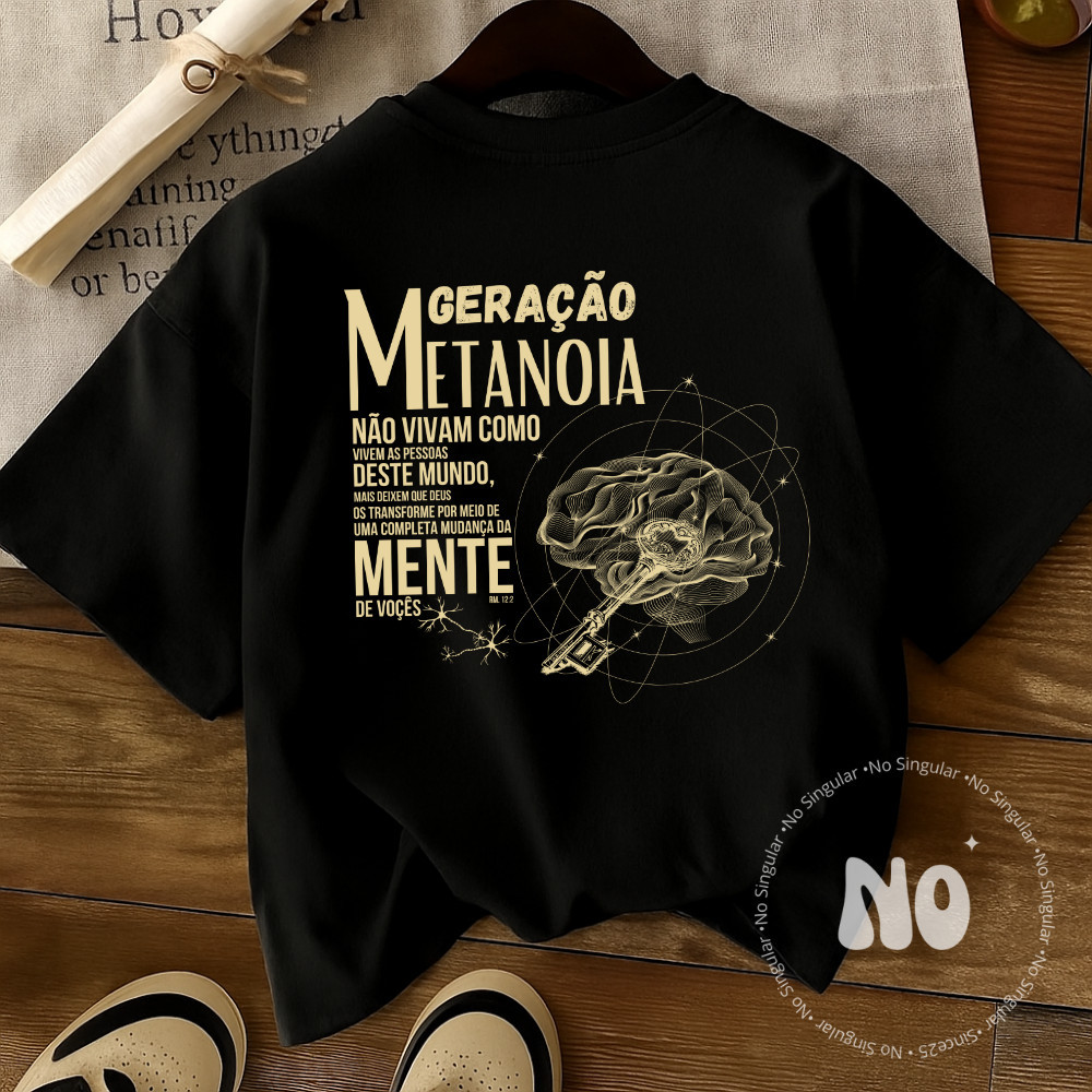 Camiseta Cristã Geração Metanoia Transformação Tshirt Slim Algodão em Oferta na Shopee