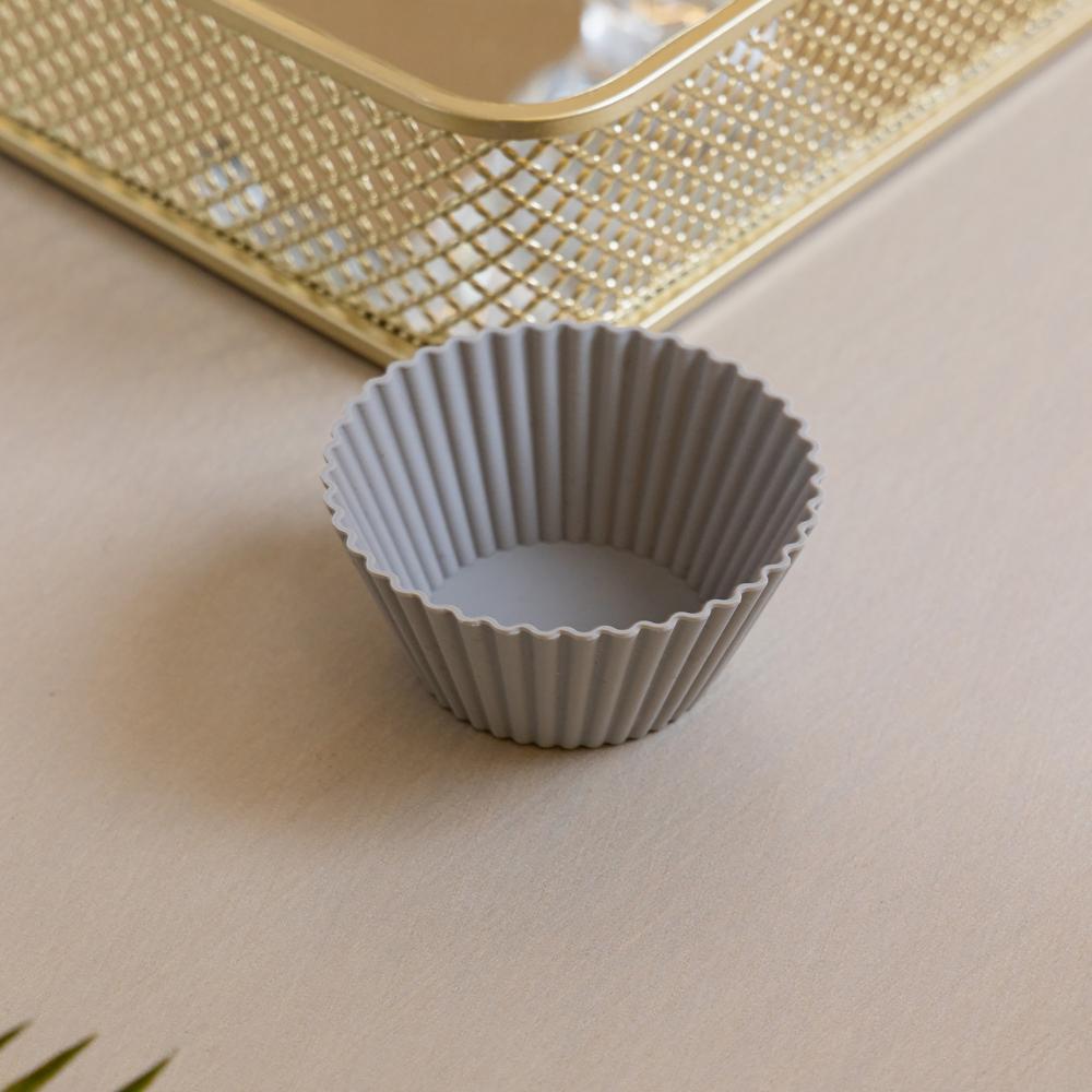 6 Formas Redondas para Cupcake 7cm x 3cm Cinza Silicone em Oferta na Shopee