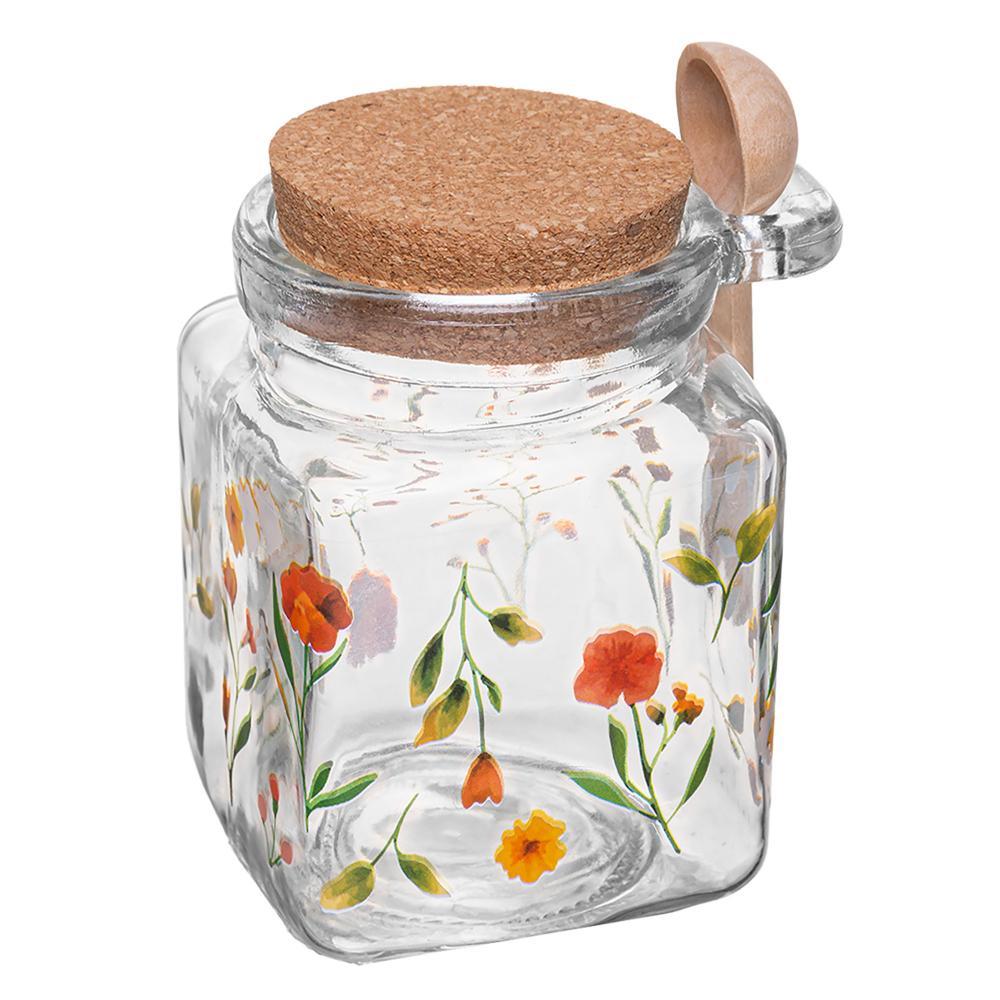 Porta Mantimento Quadrado Tampa Colher Encanto 290ml Wolff Ideal para Organizar Temperos e Alimentos na Cozinha Todo Dia