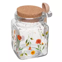 Porta Mantimento Quadrado Tampa Colher Encanto 290ml Wolff Ideal para Organizar Temperos e Alimentos na Cozinha Todo Dia