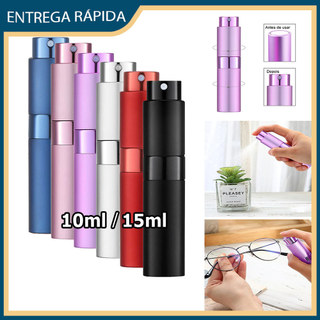 1/2x Frasco spray recarregável para fragrâncias frasco spray com tampa giratória atomizador de perfume portátil 10/15ml