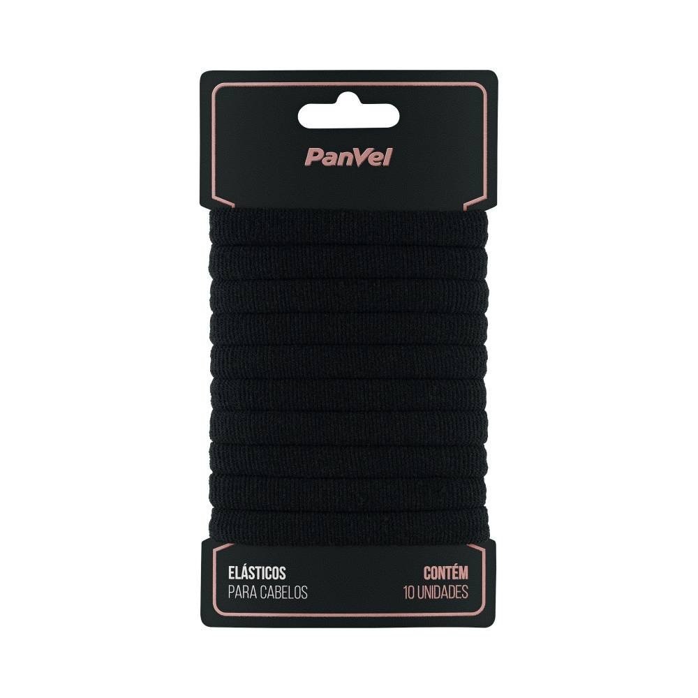 Elástico Para Cabelos Preto 10mm 10 Unidades Panvel Acessórios
