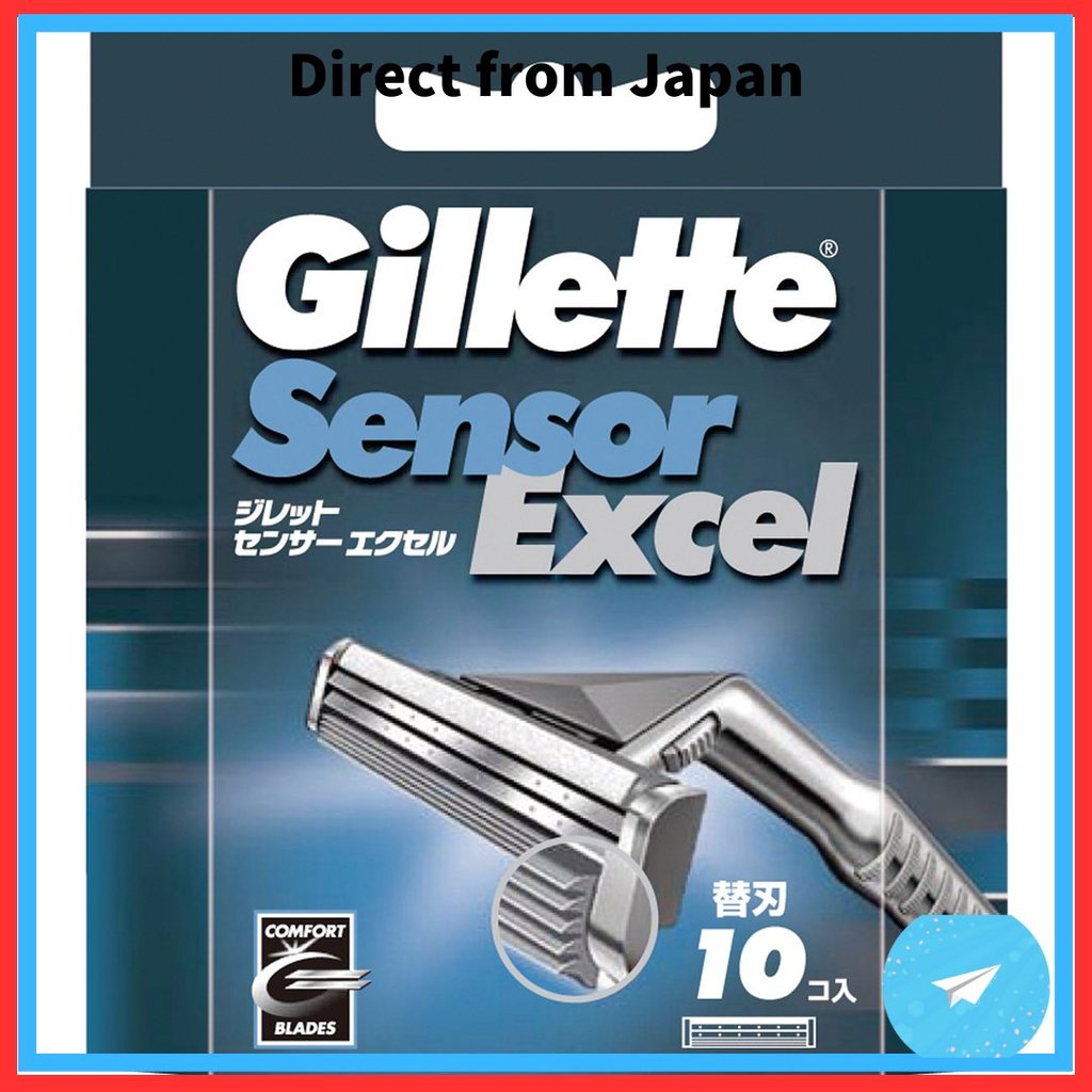 Refis de lâmina única Gillette Sensor Excel (pacote com 10) para barbeadores masculinos [Direto Do Japão] em Oferta na Shopee