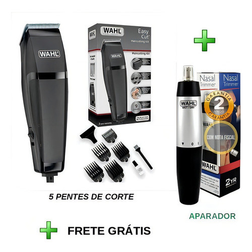 Maquininha Barbear E Cortar Cabelo Wahl + Aparador Nasal
