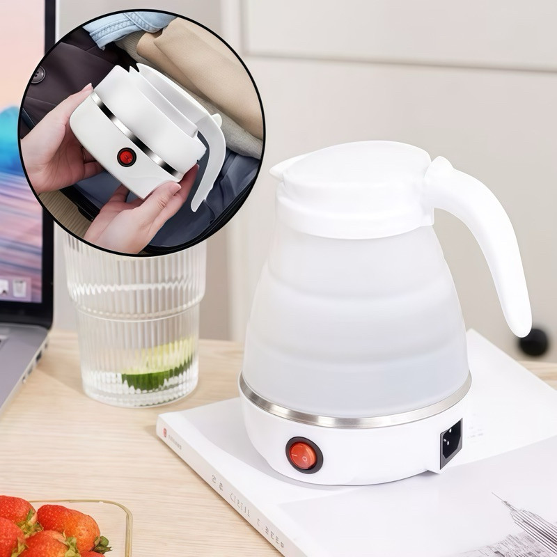 Chaleira 600ml Dobrável de Para Casa de Viagem 110v Chaleira Elétrica Silicone Portátil Automática