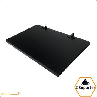 1 Prateleira Preta 40X25 Com Suporte Flutuante Mdf  Organizadora Decoração Cozinha Quarto Banheiro em Oferta na Shopee