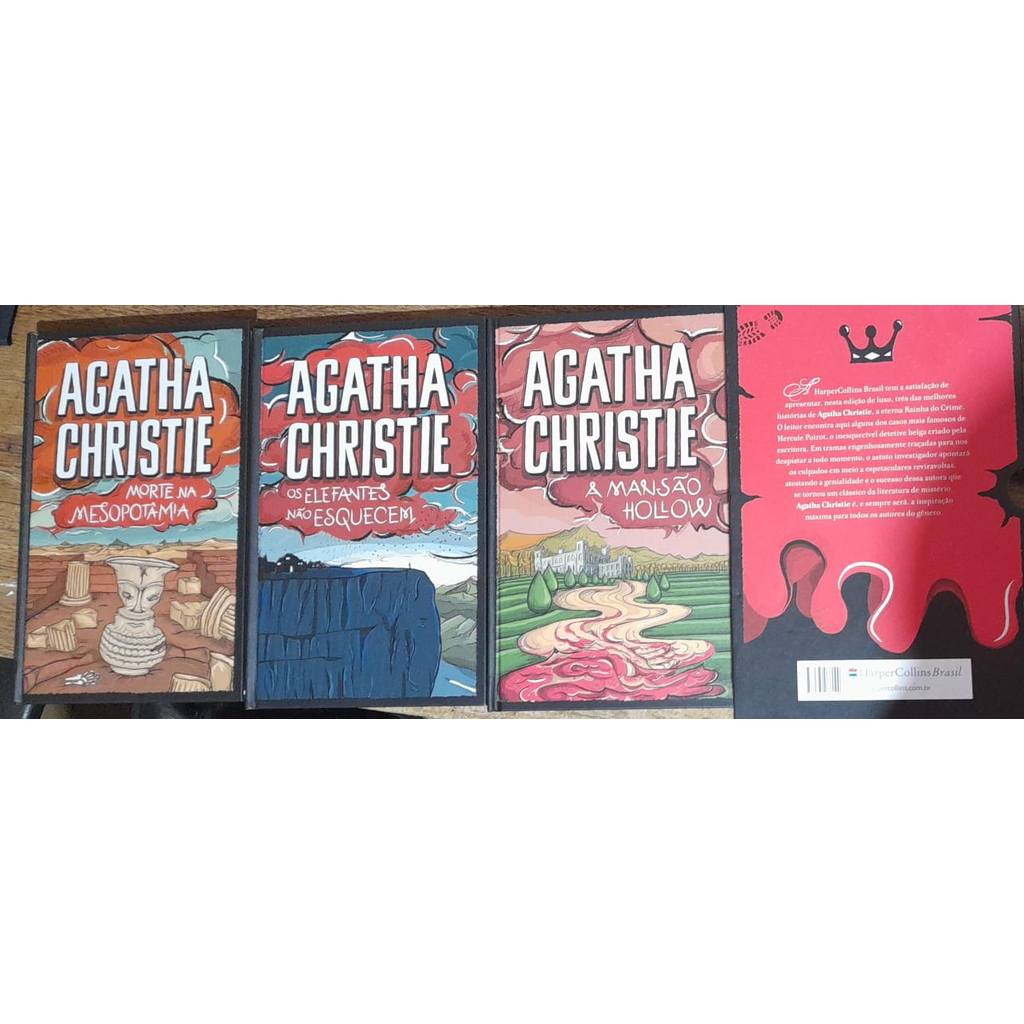 Box 2 Agatha Christie -  Morte Mesopotânea - Elefantes Não Esquecem - Mansão Hollow de Agatha Christie 7816608