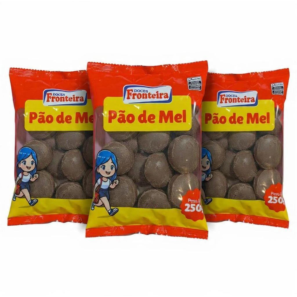Mini Pão de Mel Doces Fronteira - KIT COM 3 PACOTES DE 250g cada em Oferta na Shopee