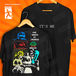 Camisa Five Nights At Freddy's August 8 Frente Verso It's Me Fnaf Blusa Jogo Game Terror Camiseta 100% Algodão