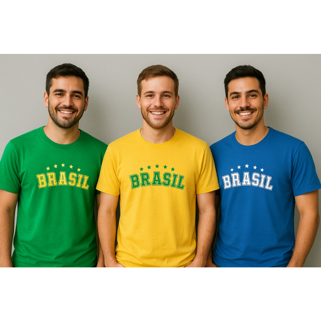 Kit Camiseta Brasil Masculina | Torcedor Copa do Mundo Premium