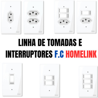 Tomada interruptor 10a/20a linha homelink f.c. tomadas simples 10a tomada 20a interruptor simples