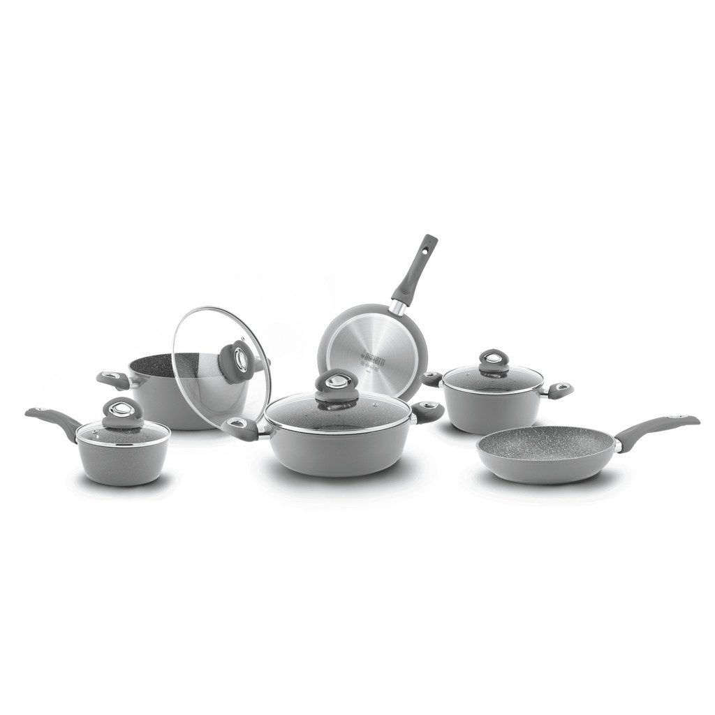 6 Panelas Antiaderentes Alumínio 10 Peças Petravera Bialetti em Oferta na Shopee