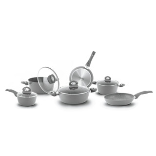 6 Panelas Antiaderentes Alumínio 10 Peças Petravera Bialetti em Oferta na Shopee