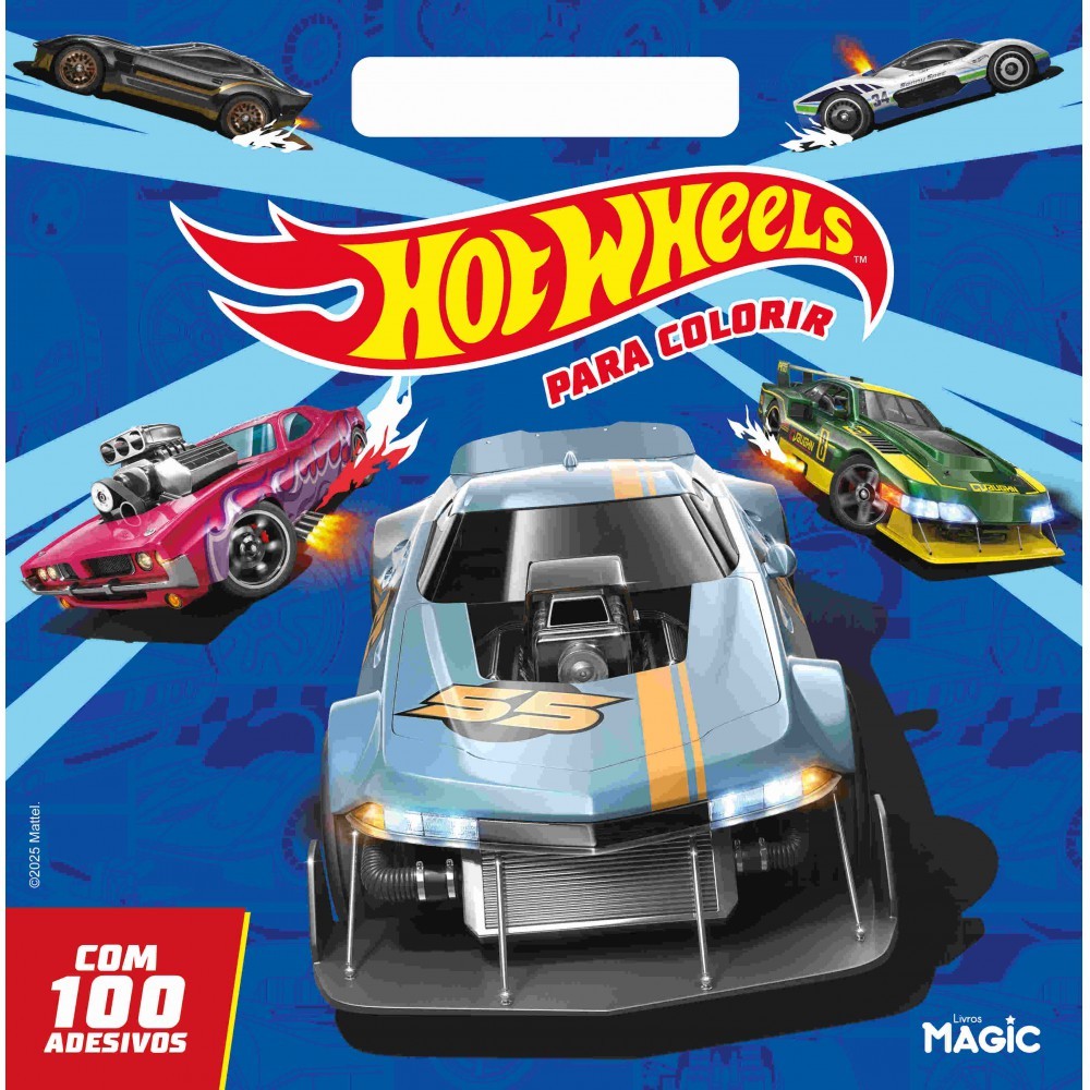 Hot Wheels - Colorir com alça e 100 adesivos