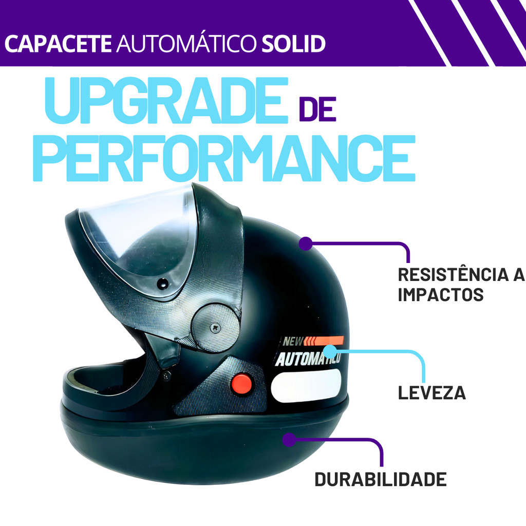 Capacete Ebf Solid Automático Moto Preto Fosco Fechado Branco — imagem 2 de 2